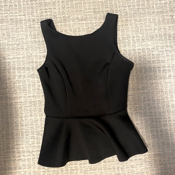 Eight Sixty Black Peplum Top - Picture 1 of 5